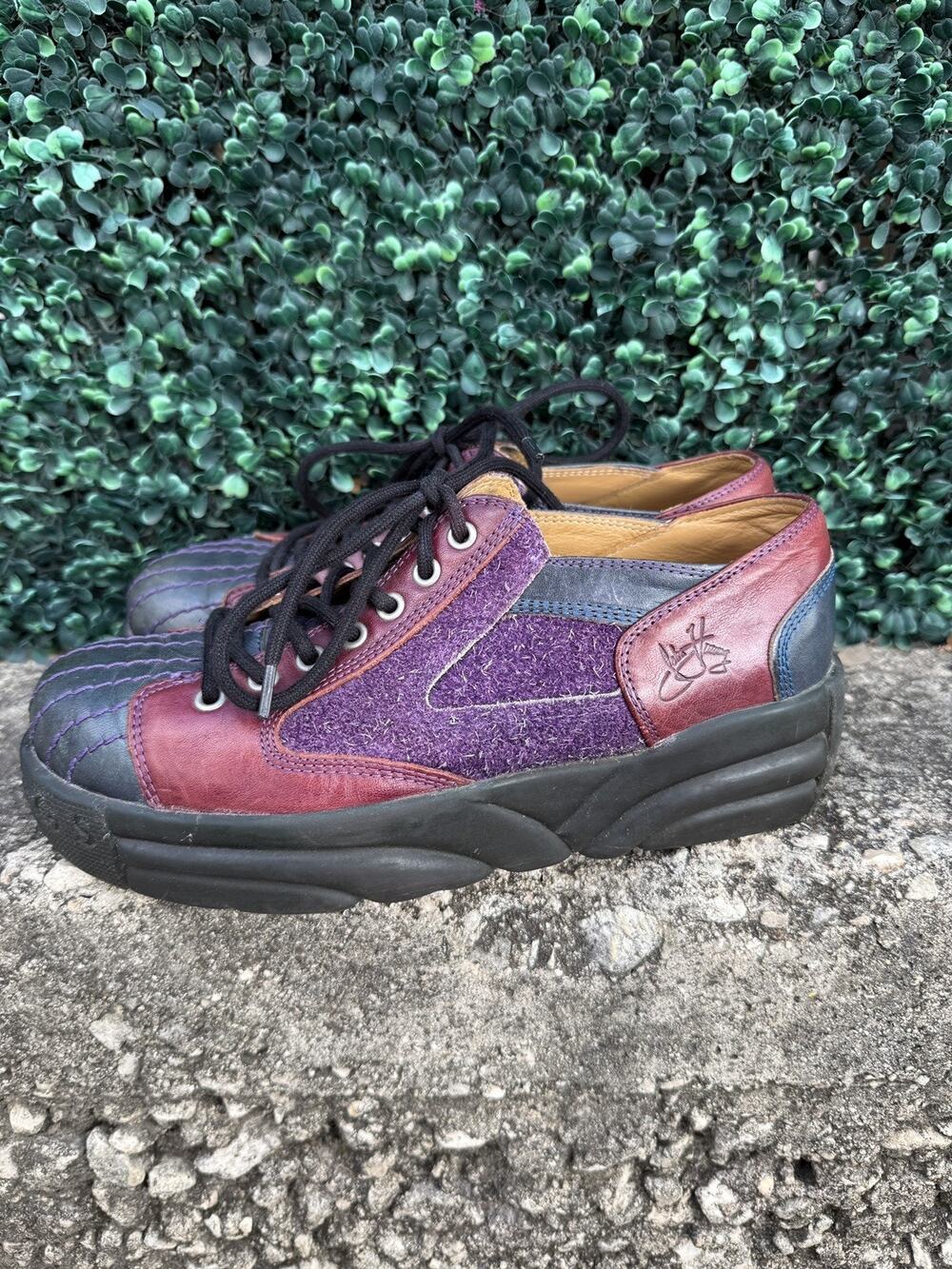 John Fluevog Provog PV1 platform Sneakers Size 8 red blue purple color block